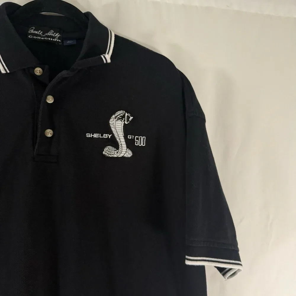 Carroll Shelby Polo Men's 2XL Black Short Sleeve GT500 Cotton Blend